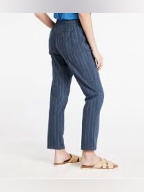 L.L. Bean Navy Pinstripe Ankle Pants